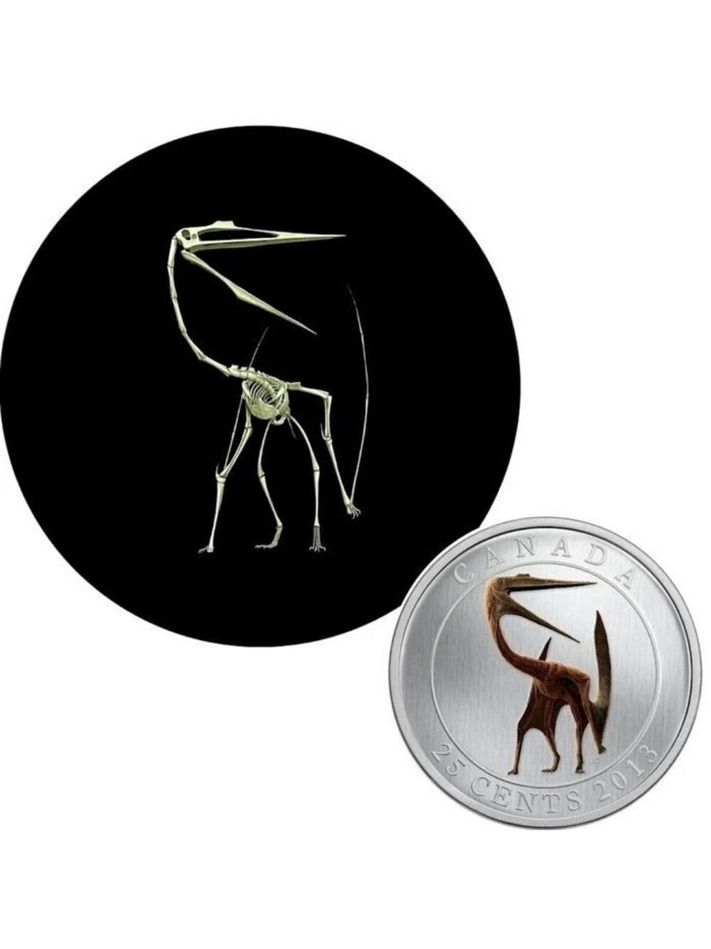 Quetzalcoatlus Prehistoric Creature 2013 25-Cent Coloured Glow in the Dark Coin